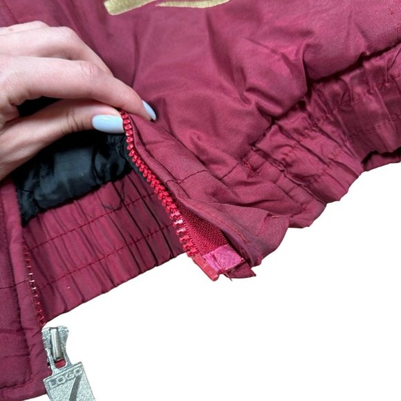 Vtg 90’s San Francisco 49ers Logo 7 Game Day Puffer Jacket Hood Sz M‎ Black/Red - Picture 8 of 16